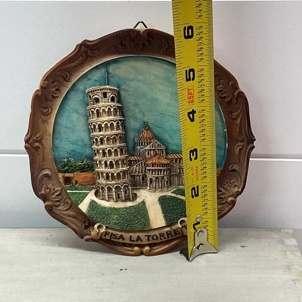Vintage Pisa La Torre 3D Relief Wall Plaque Leaning Tower of Pisa Italy 6 inch